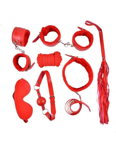 Ensemble Bondage rouge - 10 pièces - SOM-013RED