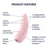Stimulateur clitoridien connecté rose Curvy 2+ Satisfayer - CC597240050