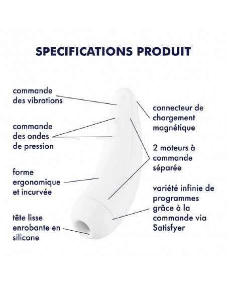 Stimulateur blanc connecté Curvy 2+ Satisfyer - CC5972400020