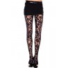 Collant noir imprimé floral - MH7344BLK