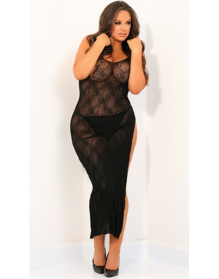 Nuisette longue grande taille - REN7074XBLK