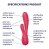 Vibromasseur rabbit blanc connecté Mono Flex Satisfyer - CC5972440020