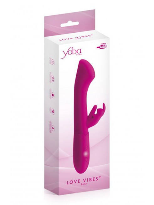 Vibromasseur rabbit Rose USB avec gland stimulant 10 programmes - CC531061YB