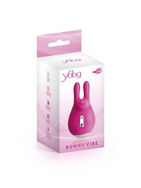 Vibromasseur rabbit Rose USB avec gland stimulant 10 programmes - CC531061YB