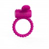 Anneau fuschia vibrant silicone avec langue picot - COR018FUS