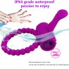 Anneau violet vibrant silicone avec langue picot - COR-018PUR