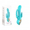 Vibromasseur rabbit  bleu  avec chapelet vibrant - TOZ-024BLU