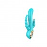 Vibromasseur rabbit  bleu  avec chapelet vibrant - TOZ-024BLU