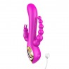 Vibromasseur Rabbit  rose  avec chapelet vibrant - TOZ-024BPNK