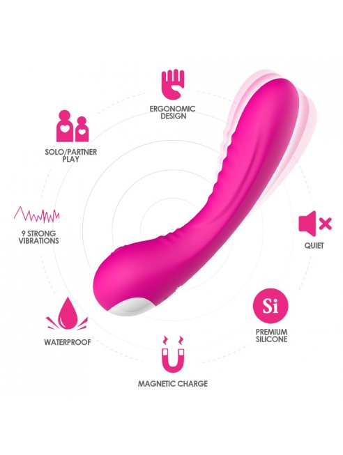 Vibromasseur courbé 9 modes de vibration rose - USK-V01PNK