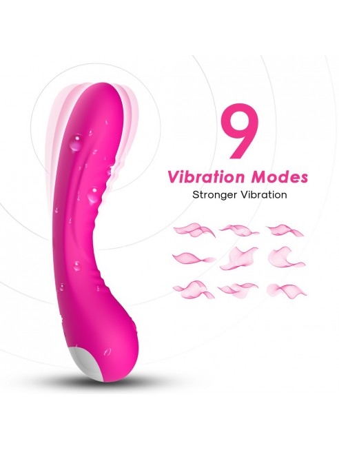 Vibromasseur courbé 9 modes de vibration rose - USK-V01PNK