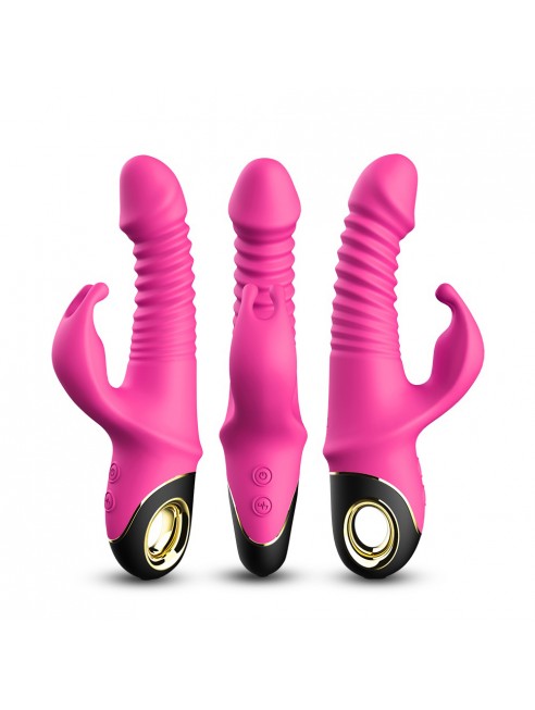 Vibromasseur rose Rabbit Va et Vient avec rotation - USK-V09PNK