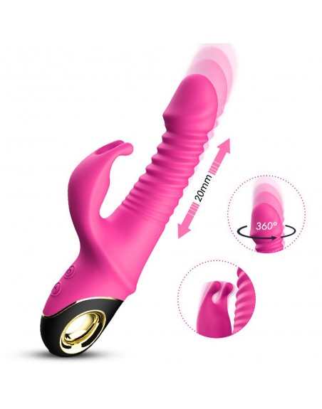 Vibromasseur rose Rabbit Va et Vient avec rotation - USK-V09PNK