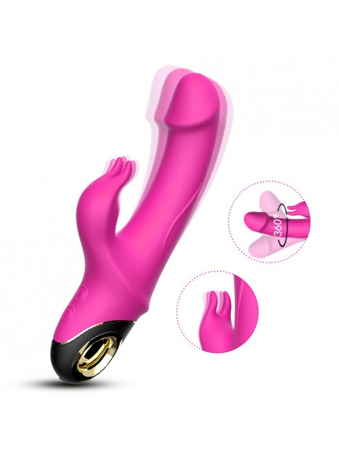 Vibromasseur Rabbit rose 9 modes de vibrations puissantes - USK-V10PNK