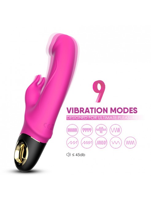 Vibromasseur Rabbit rose 9 modes de vibrations puissantes - USK-V10PNK