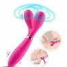 Vibromasseur Wand  rose en forme de Y avec 3 moteurs - USK-W04PNK