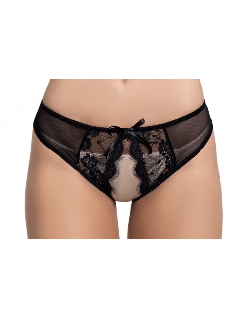 Culotte noire ouverte - MAL115BLK