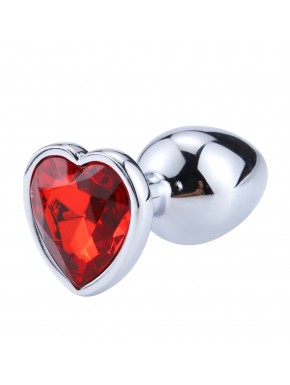 Plug bijou coeur en aluminium bijou rouge small - RY-013RED