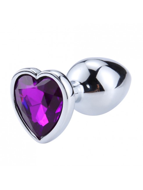 Plug bijou en aluminium bijou coeur violet Medium - RY-014PUR