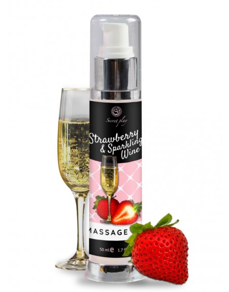 Huile de massage fraise vin pétillant 50 ml - SP6837