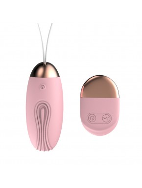 Oeuf vibrant rainuré rose USB avec télécommande - TOD008PNK