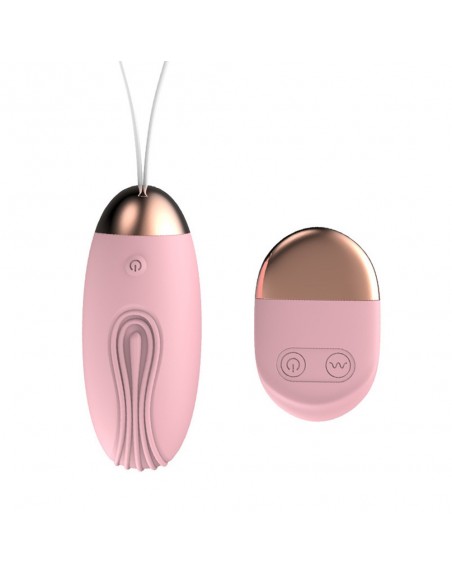 Oeuf vibrant rainuré rose USB avec télécommande - TOD008PNK