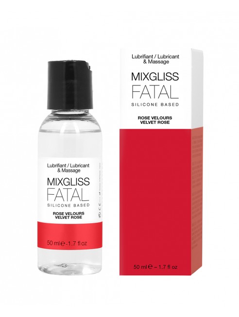 2 en 1 Lubrifiant et huille de massage silicone Mixgliss Fatal Rose velours 50 ML - MG2498