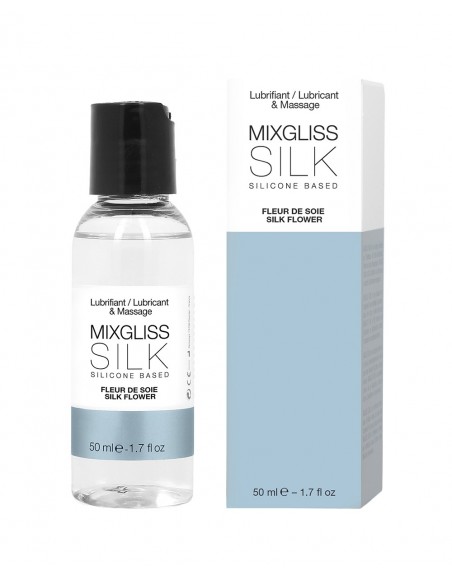 2 en 1 Lubrifiant et huille de massage silicone Mixgliss Silk Fleur de soie 50 ML - MG2504