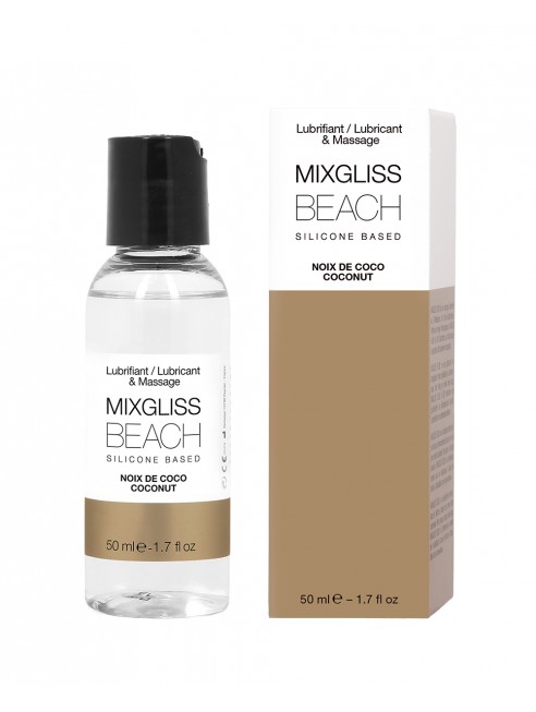 2 en 1 Lubrifiant et huille de massage silicone Mixgliss Beach Noix de coco 50 ML - MG2542