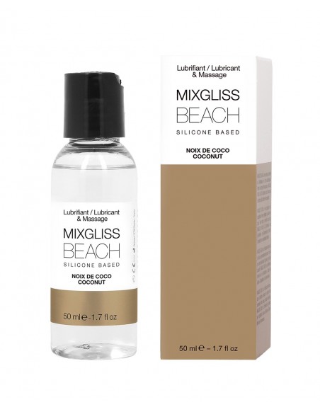 2 en 1 Lubrifiant et huille de massage silicone Mixgliss Beach Noix de coco 50 ML - MG2542