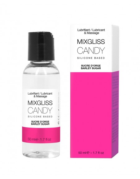 2 en 1 Lubrifiant et huille de massage silicone Mixgliss Candy Sucre d'orge 50 ML - MG2559