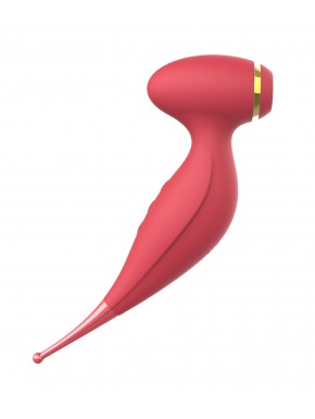 Oiseau du Paradis - Vibromasseur 2 en 1 avec succion et stimulateur rouge - CR-820RED