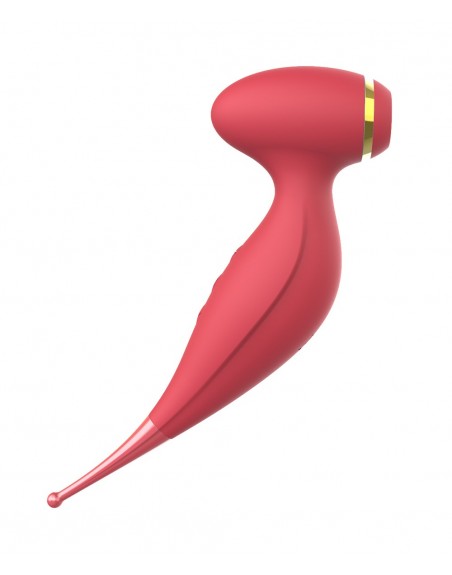 Oiseau du Paradis - Vibromasseur 2 en 1 avec succion et stimulateur rouge - CR-820RED