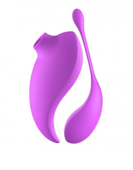 Vibromasseur à succion clitoridien avec son œuf vibrant à distance - 0-B0009PUR