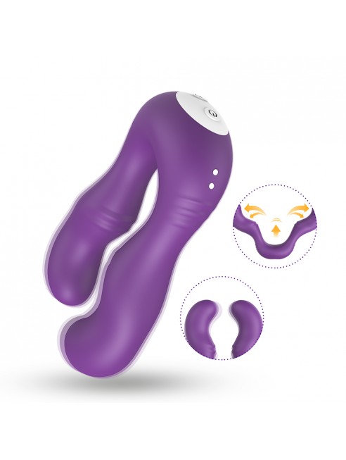 Vibromasseur Violet en forme de U double tête stimulateur point G - USK-V07PUR