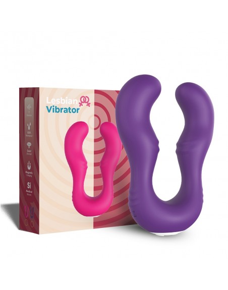 Vibromasseur Violet en forme de U double tête stimulateur point G - USK-V07PUR