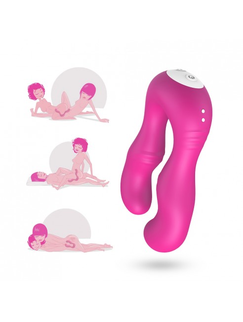 Vibromasseur Rose en forme de U double tête stimulateur point G - USK-07PNK