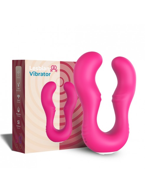 Vibromasseur Rose en forme de U double tête stimulateur point G - USK-07PNK