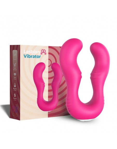 Vibromasseur Rose en forme de U double tête stimulateur point G - USK-07PNK