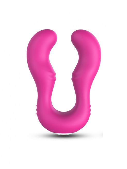 Vibromasseur Rose en forme de U double tête stimulateur point G - USK-07PNK