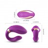 Vibromasseur forme U Violet pour couple avec double moteurs - USK-GZ02PUR