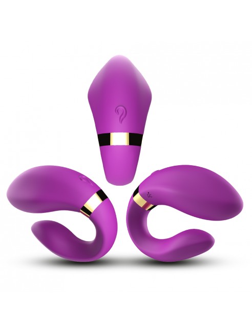 Vibromasseur forme U Violet pour couple avec double moteurs - USK-GZ02PUR