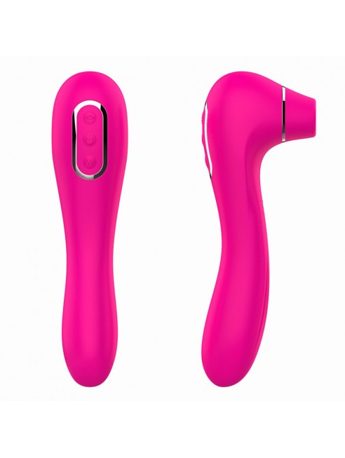 Vibromasseur 10 modes  et stimulateur rose 10 programmes USB - BOZ-047PNK