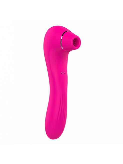 Vibromasseur 10 modes  et stimulateur rose 10 programmes USB - BOZ-047PNK