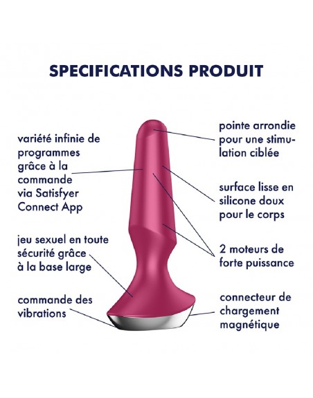 Plug anal vibrant connecté USB ilicious 2 Berry Satisfyer - CC597276