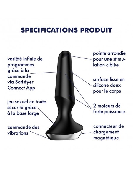 Plug anal vibrant connecté USB ilicious 2 Noir Satisfyer - CC597283