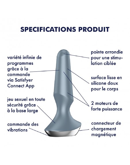 Plug anal vibrant connecté USB ilicious 2 Ice blue Satisfyer - CC597290