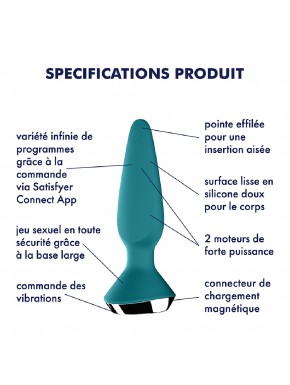 Plug anal vibrant connecté USB ilicious 1 Petrol Satisfyer - CC597214