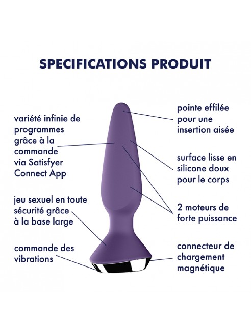 Plug anal vibrant connecté USB ilicious 1 violet Satisfyer - CC597221