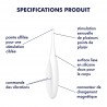 Stimulateur polyvalent pour zone ciblé blanc USB, Twirling Fun Satisfyer - CC597225